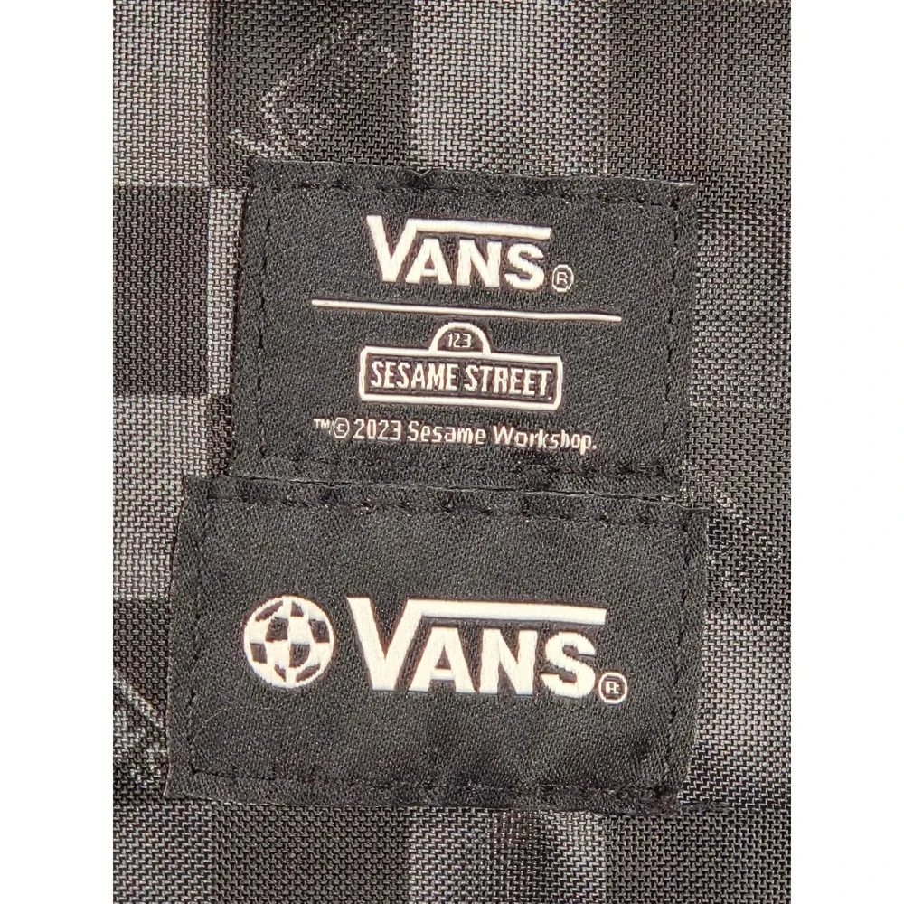 Vans Sesame Street Backpack Black Checkerboard Floral Elmo Cookie Monster new!